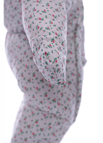 Чоловічок на хутрі для дівчинки з принтом маленьких трояндок білий 74 см (44758) BABYKROHA (297197525)