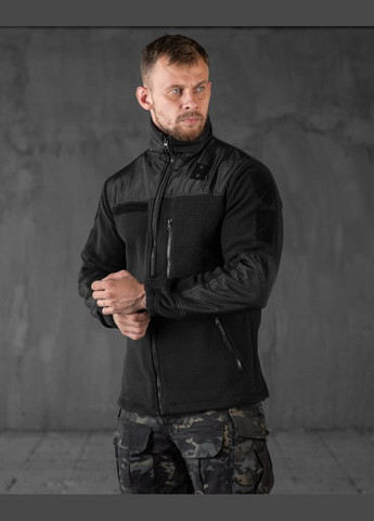 Тактическая мужская демисезонная кофта на флисе черная No Brand (305076269)