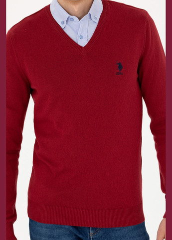 Бордовый свитер u.s. polo assn. мужской U.S. Polo Assn.