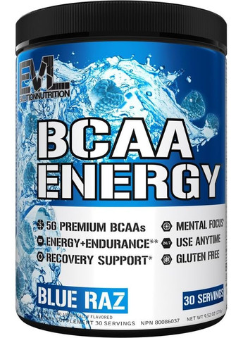 Амінокислотний комплекс BCAA Energy 282 g (Blue Raz) EVLution Nutrition (291848539)