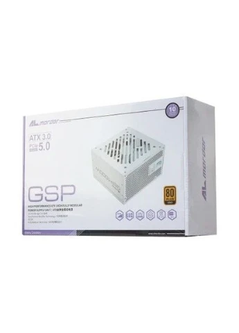 Блок живлення 1000 Вт, GSP, ATX, White, модульный, 80+ Gold, Active PFC, 120 мм Fanstop, 3xMolex / 8xSATA / 3x6+2-pin / Almordor (395345507)