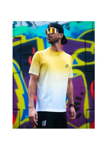 Жовта футболка Compressport Performance SS Tshirt Mns