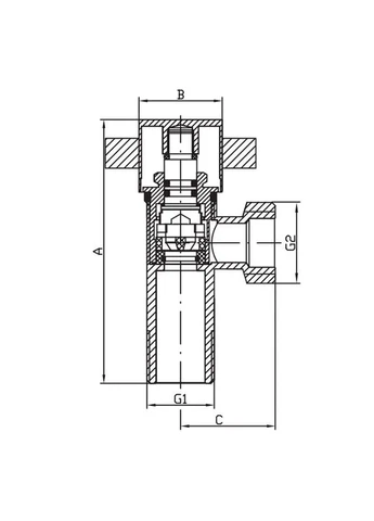 Кран для подключения сантехприборов KR.517 - 1/2x3/8 (KR2878) латунный с хромированным покрытием, резьбовое соединение для воды KOER (399009331)