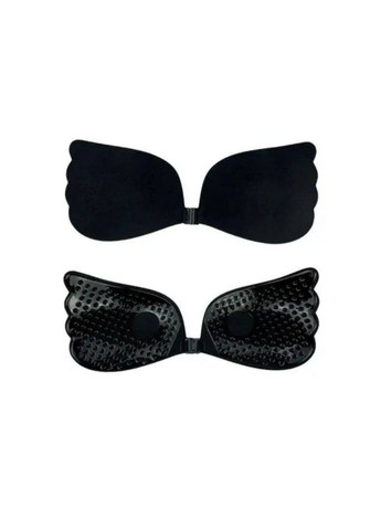 Чёрный бюстгальтер невидимка ahbra на силиконовой основе без бретелей без спинки для открытых платьев и топов No Brand без косточек силикон