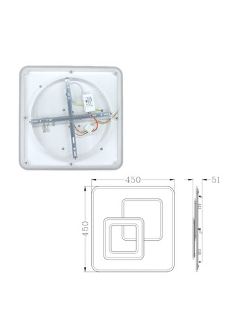 Управляемая светодиодная люстра UNIVERSE 85W S ON/OFF 450x450x51 WHITE 220 IP20 ESLLSE (301020856)