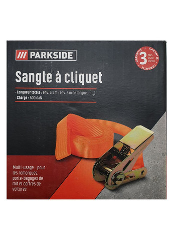 Ремінь стяжний з замком, 5 м, ремінь з храповиком 500 daN, ремінь з храповим механізмом Parkside (363043655)