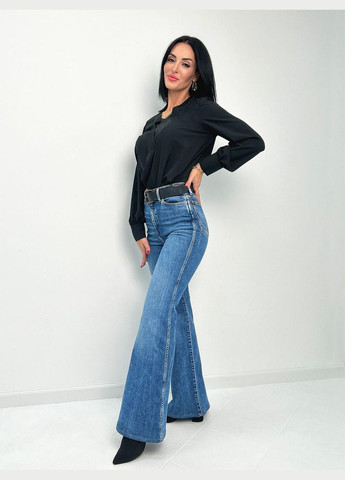 Чёрная женская блуза с длинным рукавом Fashion Girl