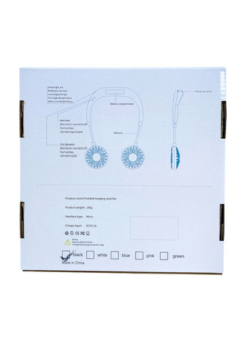 Вентилятор на акумуляторі подвійний на шию портативний зарядка від USВ чорний Sports Necklace Fan No Brand (335821228)