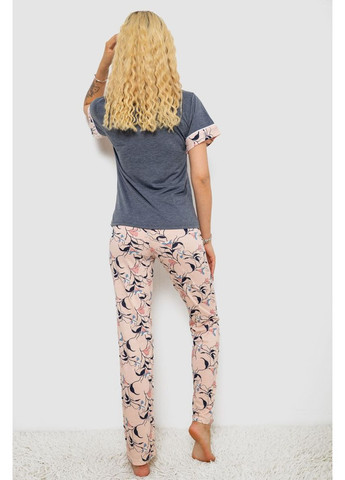 Сіра піжама жіноча з принтом, 243r7100 Ager