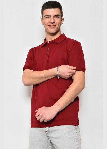 Бордова футболка поло чоловіча бордового кольору Let's Shop