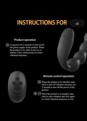 Масажер простати з дистанційним керуванням BeadsAchil No Brand (339864731)