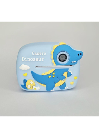 Детский фотоаппарат по мгновенной печати Динозавр A-8988 blue 5 рулонов No Brand (370188824)