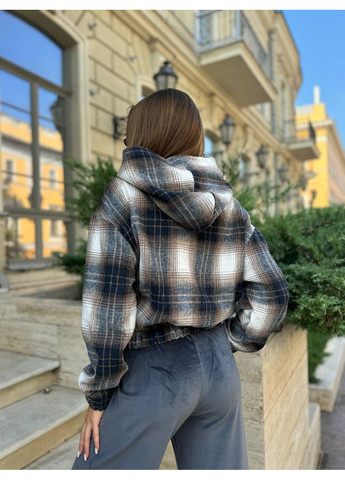 Коричневая зимняя 🧥 куртка из коттона в клетку "городской комфорт" – базовая новинка сезона 🧥ознакомьтесь с размерной сеткой DK/DL Мода без кордонів