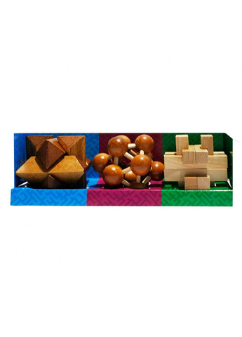 Набор из 3 деревянных головоломок-антистрессов разного уровня сложности Mi Toys (290704660)