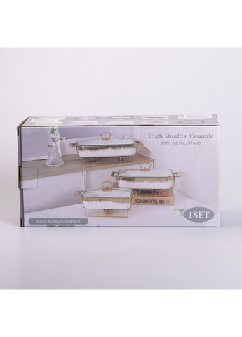 Мармит керамический со стеклянной крышкой 38х18.5х15.5 см на металлической подставке 1 л Jooki (358706089)