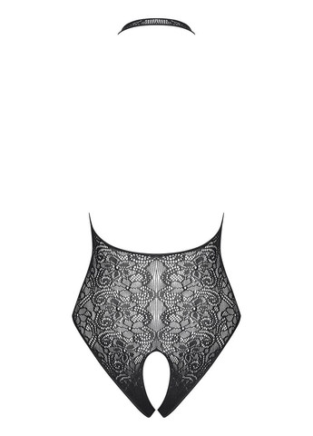 Чорний демісезонний боді ажурне з вирізом b113 Obsessive