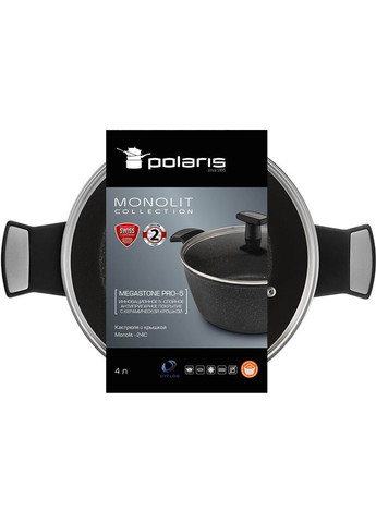 Каструля Monolit-24C 4 л Black (15249) Polaris (315452463)