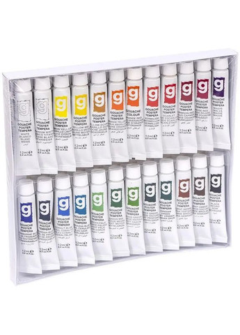 Гуашь набор 24 цвета в пластиковых тубах по 12 мл. Art Rangers (322650377)
