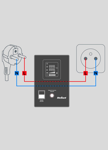 ДБЖ POWER-1000 12V 1000VA/700W для котла чорний Rebel (340548559)