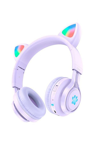 Наушники детские Cat ear kids BT headphones W39 фиолетовые кошачьи ушки Hoco (280877070)
