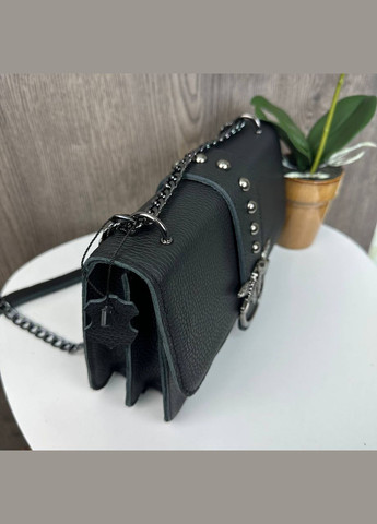 Шкіряна жіноча міні сумочка міні-сумка клатч пташки чорна з натуральної шкіри флотар Bird (328267035)