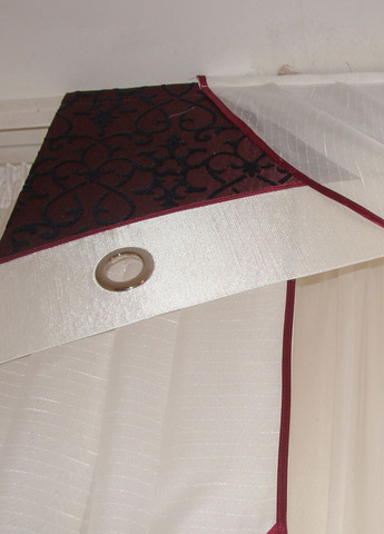 Жорсткий ламбрекен Стайл 3м бордовий з чорним і білим (49_4ж) Firanka Style (340112011)