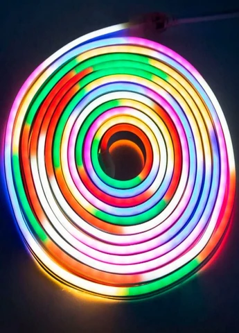Світлодіодна неонова різнокольорова стрічка LED NEON 5 метрів гнучкий неон від мережі 220V VTech (316131988)