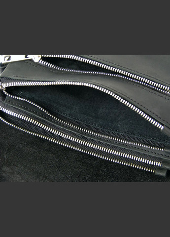 Мужская кожаная сумка через плечо на 2 отдела планшет из натуральной кожи с клапаном черная 23×20×7 см GS (329148000)