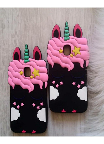 Чохол на Galaxy J3 J330 2017 Єдиноріг чорний силіконовий 3d Samsung (360896809)