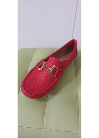 Шкіряні мокасини червоного кольору, 25,5 см, р. 39 No Brand (372158726)