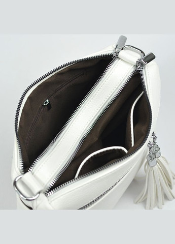Біла жіноча маленька сумка клатч через плече на два відділення на блискавці Yirui (279830281)