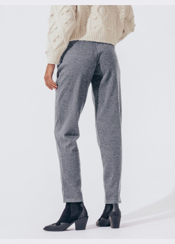 жаккардовые брюки зауженного кроя серые Dressa (365755261)