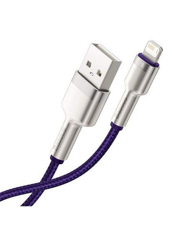 Кабель посилений Cafule Metal USB — Lightning 2.4 A (1m) фіолетовий (CALJK-A05) Baseus (279826500)