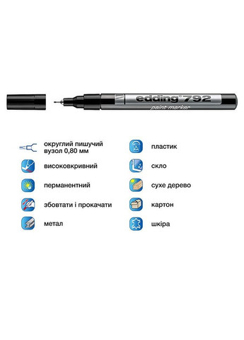 Маркер Paint e-792 0,8 мм тонкий чорний (Термін доставки до 10-ти днів!) MIC (388332813)