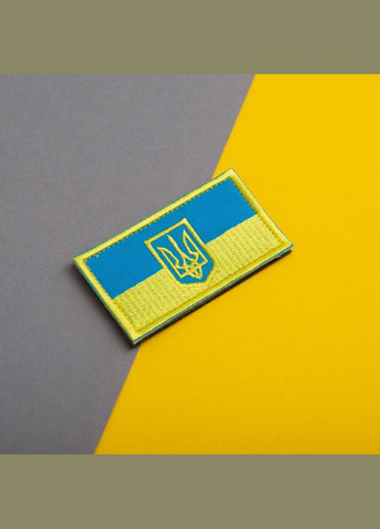 Набор шевронов 2 шт. с липучкой Флаг Украины с Трезубцем, вышитый патч 5х8,2 см IDEIA (275870872)