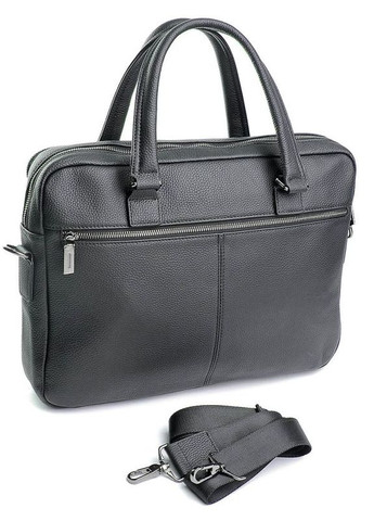 Шкіряна чоловіча сумка-портфель для ноутбука чорна NIUNIU (308040486)