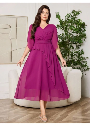 Фиолетовое платье SHEIN однотонное