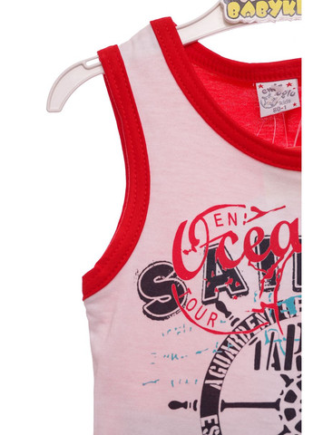 Красный летний майка с шортами для мальчика джинсовые морской красный 80 см (31283) BABYKROHA