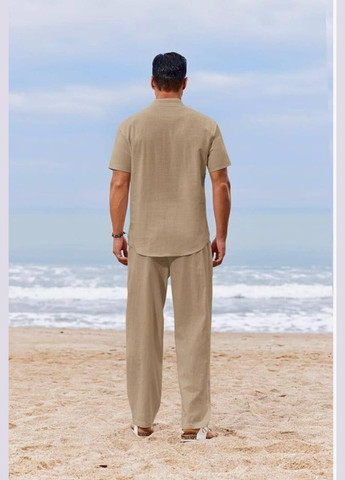Бежевый летний мужской костюм брючный Style Point