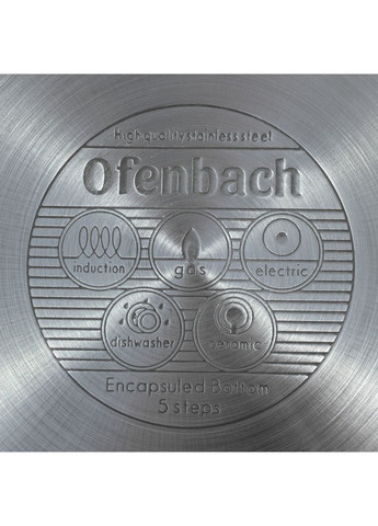 Каструля з кришкою Ofenbach 6л з нержавіючої сталі і порожніми ручками для індукції і газу KM-100514 Kamille (371898249)