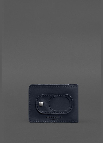 Кожаная обложка для удостоверения участника боевых действий (УБД) с карманом для жетона тёмно-синяя (A-028716) BlankNote (328961486)