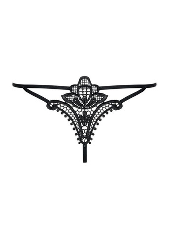 Еротичні стрінги з мереживною вставкою ззаду Obsessive luiza thong black (292735575)