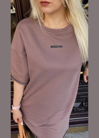 Темно-бежева повсякденний жіноча сукня-туніка в стилі оверсайз MonCher