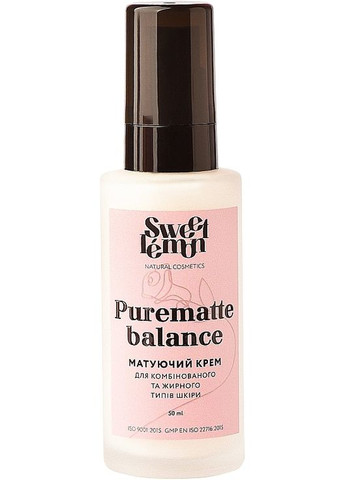 Мотивирующий крем "PureMatte Balance" для комбинированного и жирного типов кожи Face Cream 50ml (1285265-140617) Sweet Lemon (368646291)