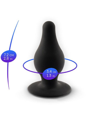 Анальна пробка термореактивна Plug Model 2 конічної форми, чорна, S Silexd (347312763)