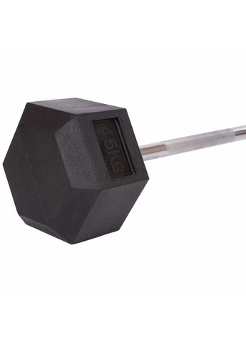 Штанга фіксована пряма гумова Rubber Hexagon Barbell TA-6230 45 кг FDSO (286043743)