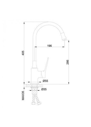 Корпус кухонного смесителя F4461 под гибкий излив, хром. Frap (371644763)
