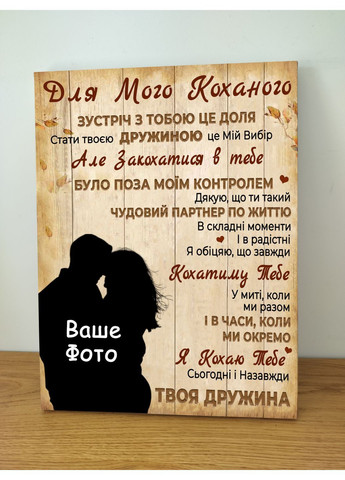 Картина для мужа с вашим фото 30х40 см No Brand (362476625)