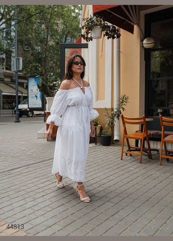 Білий повсякденний сукня жіноча з прошви Liton