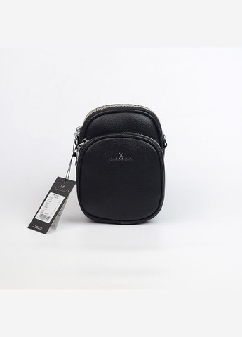 Міні сумочка жіноча для телефону чорна вертикальна на три відділення Alex&Mia (338182402)